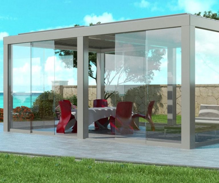 Ganzglas-Schiebeanlage